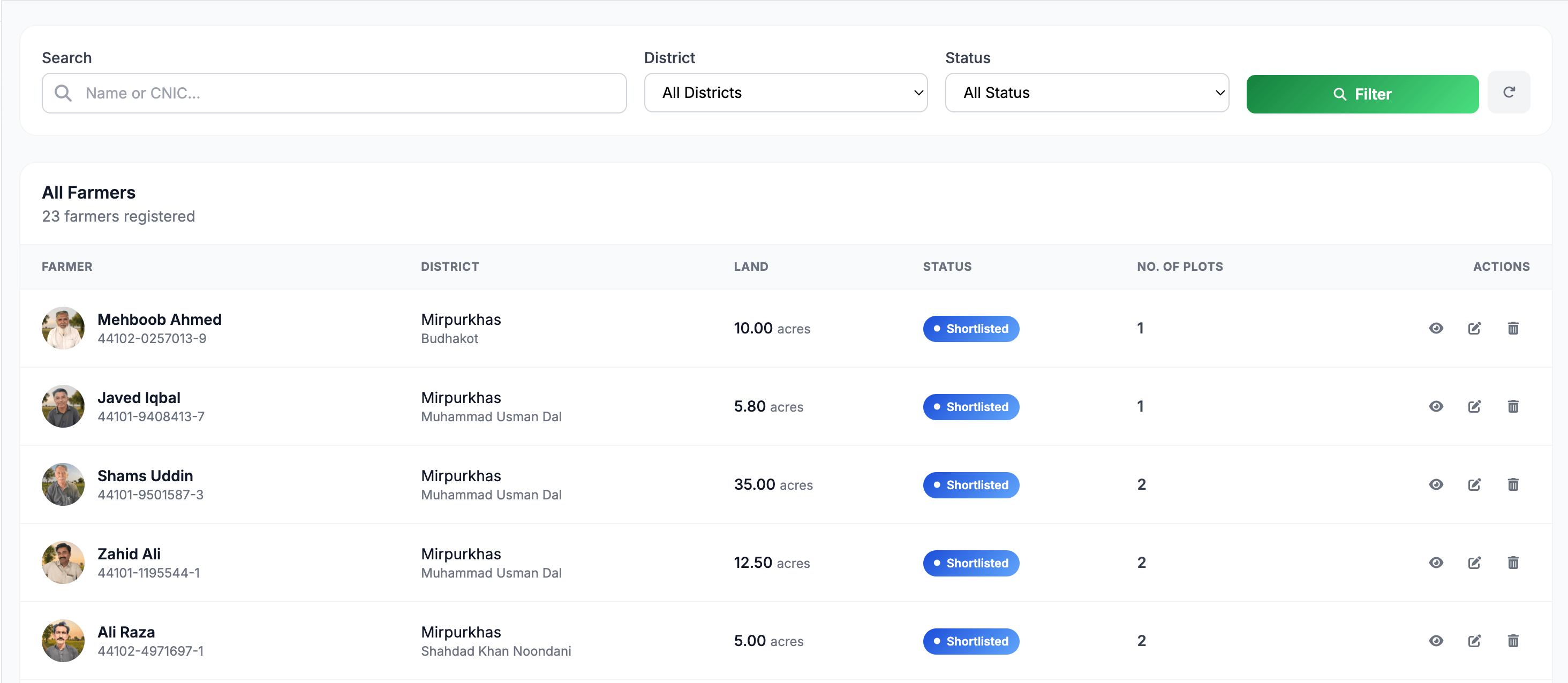 Savak farmer profile with sensitive details masked